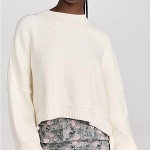 Free People Cream Crew Neck Sweater
